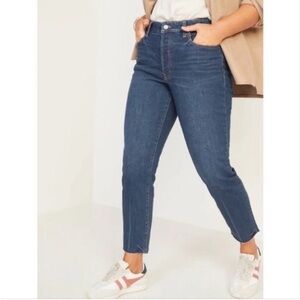 Old Navy High-Rise Button-Fly O.G. Straight Lagos Dark Wash Jeans